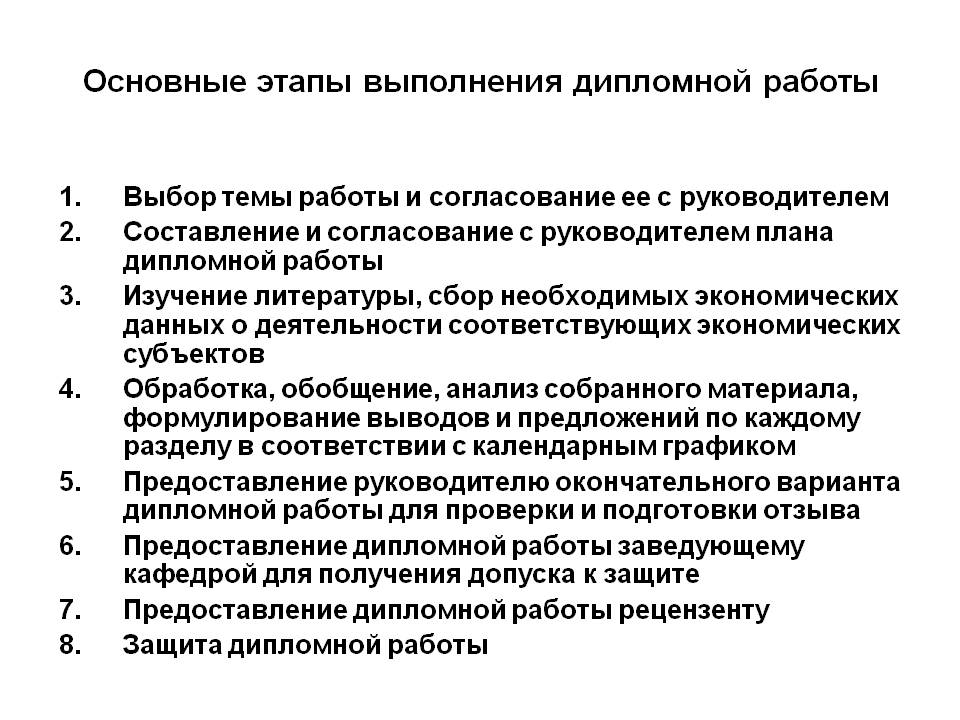 Дипломная работа план написания